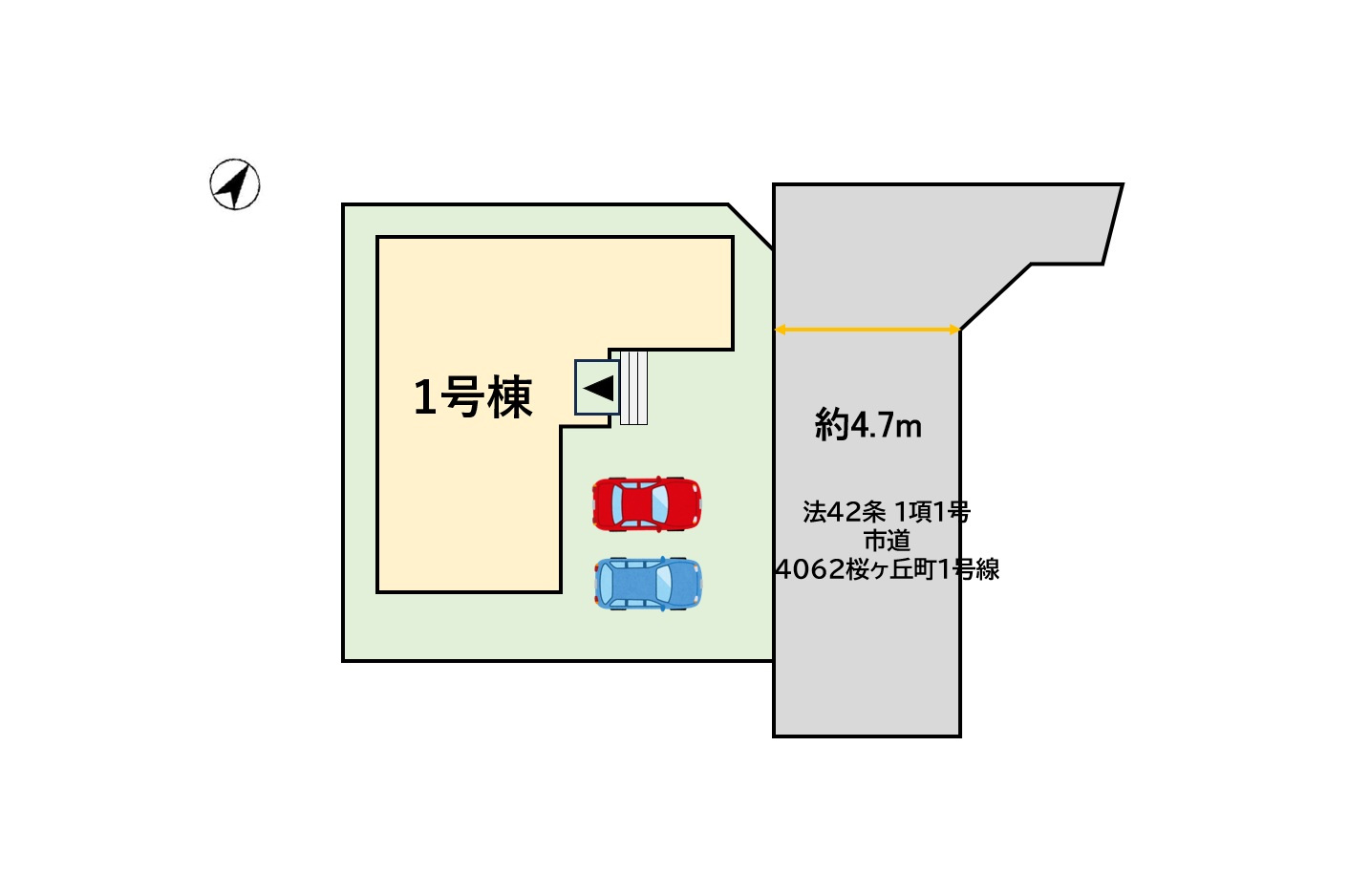 鳥栖市桜ケ丘町の新築一戸建の区画図