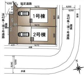 幸手市上高野第9　新築一戸建て　02　クレイドルガーデンの区画図|全２区画