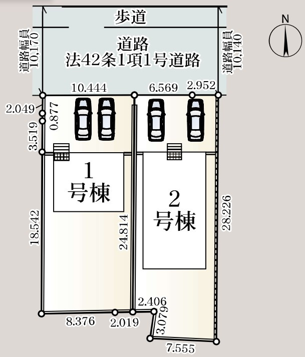 Cradle garden　本庄市児玉町上真下第2の区画図|図面と現況が異なる場合、現況を優先とします。【1号棟】