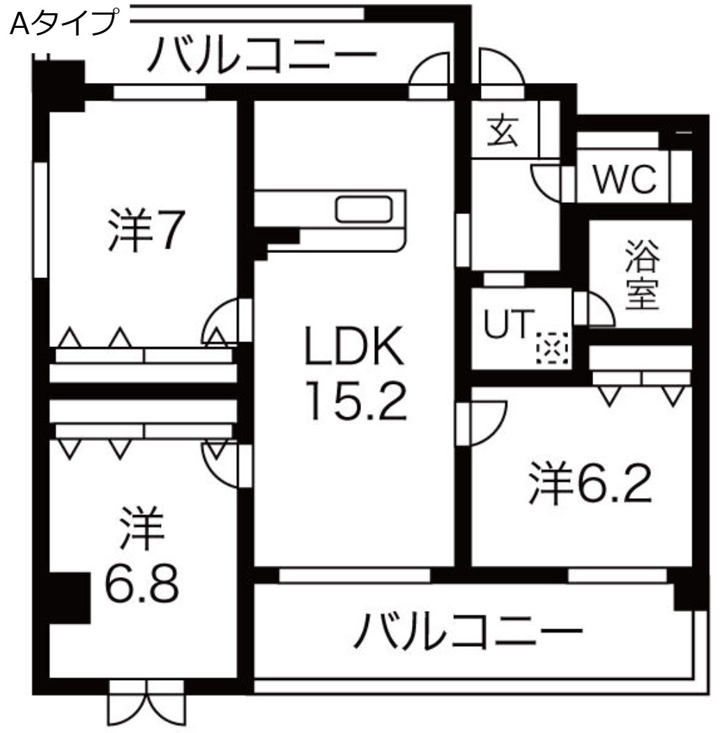 ハッピーコート飾磨の間取り