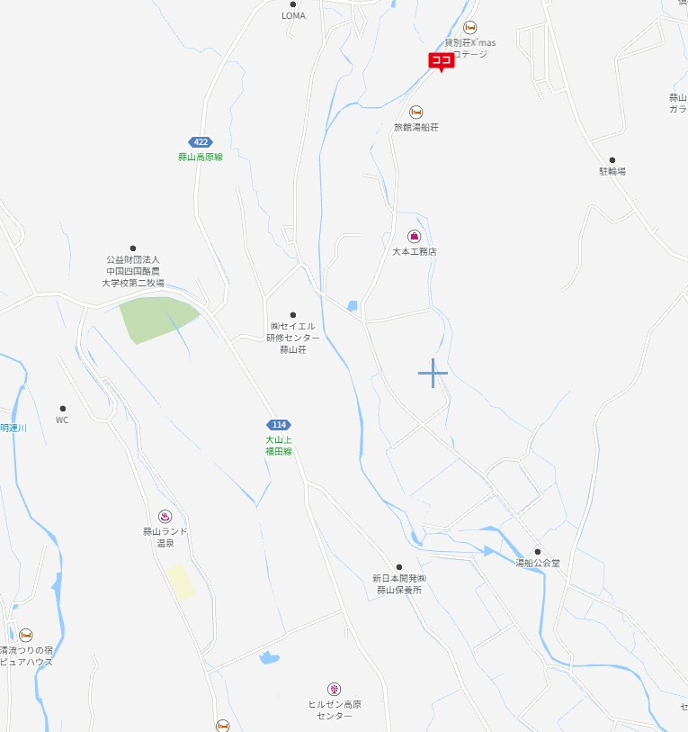 真庭市蒜山土地の地図