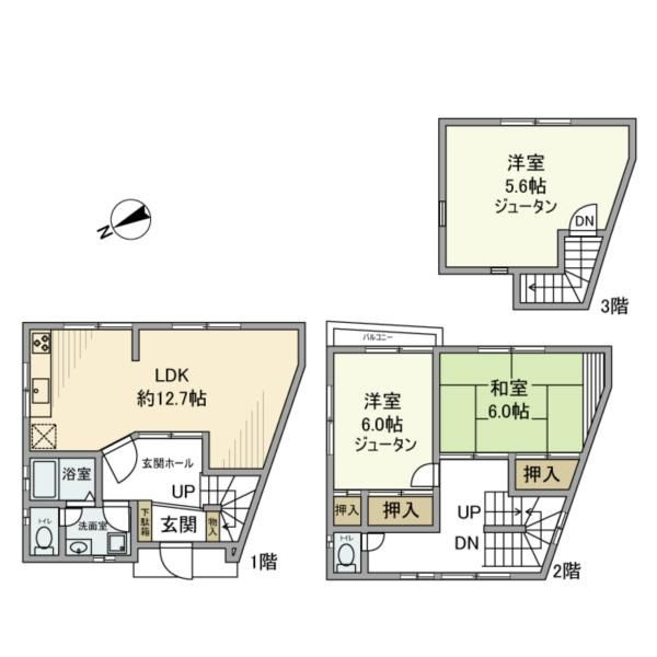 貸家　渋谷区本町の間取り