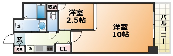 レジディア神戸三宮プレイスの間取り