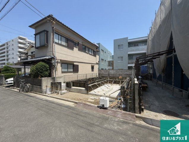 藤井寺市大井　新築一戸建ての外観|周辺は落ち着いた街並みの住宅地！子育てがしやすい住環境です！まだ未完成ですが、現地でしかわからない事もございます。是非一度ご覧ください。