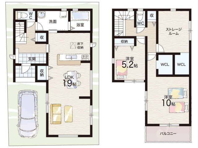 藤井寺市惣社　新築一戸建ての間取り|1号地