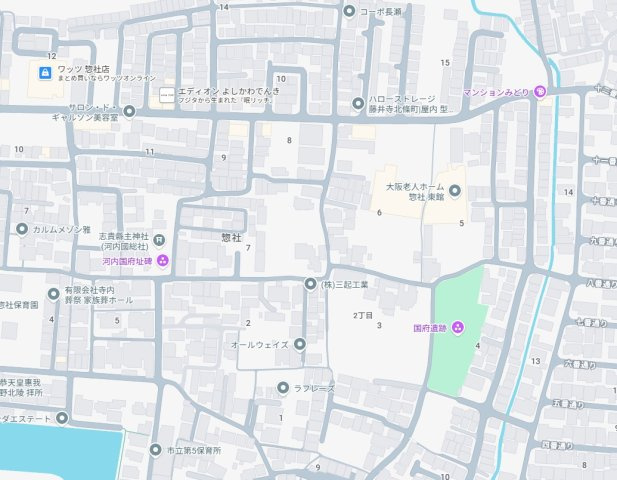 藤井寺市惣社　新築一戸建ての地図