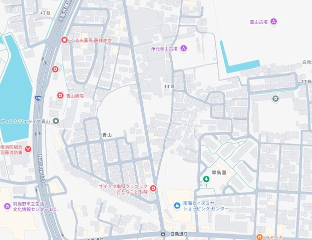 藤井寺市青山　新築一戸建ての地図