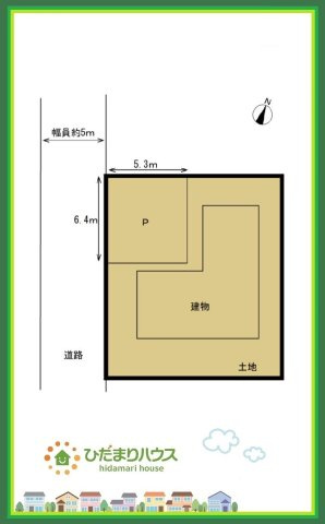 常陸太田市天神林町　中古戸建の区画図|前面道路幅5ｍ☆車の出入りもラクラクできちゃいます(^^♪