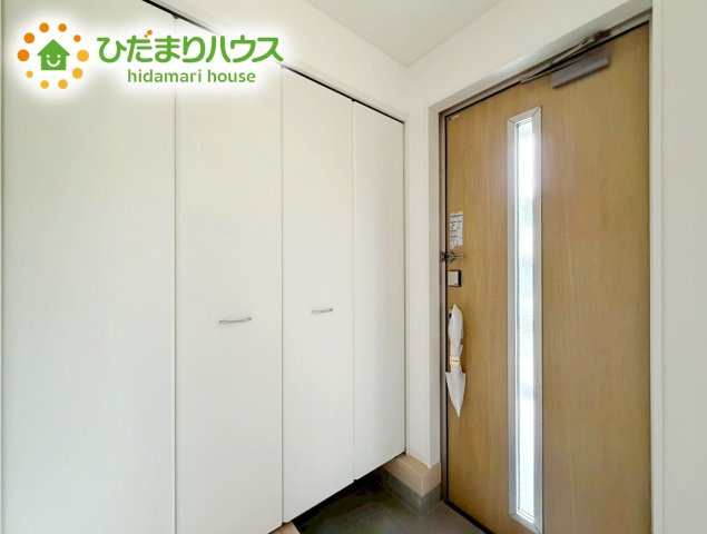 いわき市平谷川瀬第2　新築戸建　3号棟の玄関|家族の靴をたっぷり収納！大型シューズクローゼット付き(^^♪