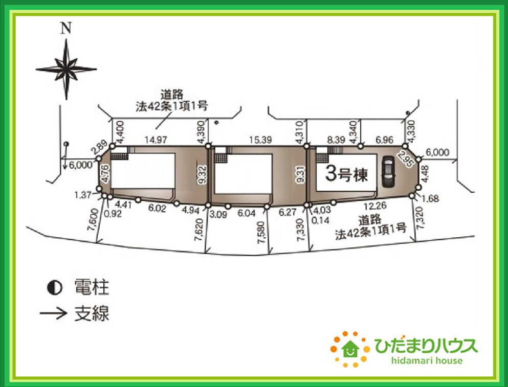 いわき市平谷川瀬第2　新築戸建　3号棟の区画図|ショッピング施設が充実した利便性のよい立地です♪