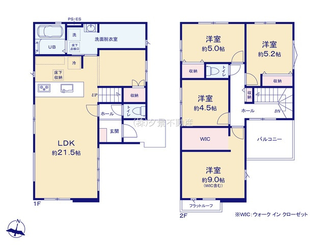 《仲介手数料無料》越谷市東大沢３丁目34-2新築一戸建てKEIAI GRACEの間取り