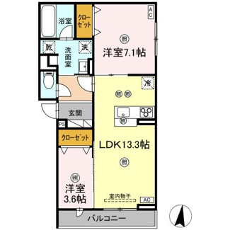 【間取り】 | D-residence南蔵王町1丁目W | 2LDK