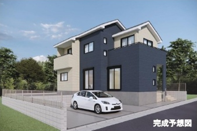 【仲介手数料無料】新築戸建　鳩山町鳩ヶ丘1-25-3（全1棟）の外観パース