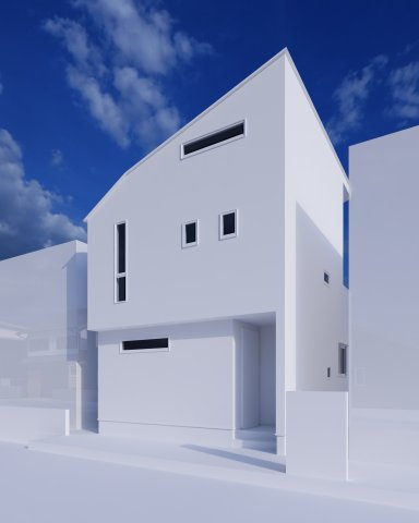 【外観パース】 | ～インフィーア Vol. 79　練馬区西大泉４丁目　ブランド新築戸建て～ | 【完成イメージ】柔らかな光をまとい、街並みに溶け込む佇まい