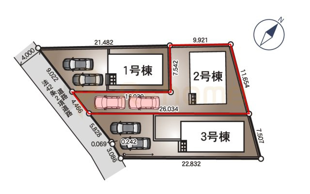 古河市諸川第9　新築戸建て　2号棟の区画図|大きなお買い物だからこそ、メリット・デメリットを伝えさせて頂きます。
R-homeにお任せください♪