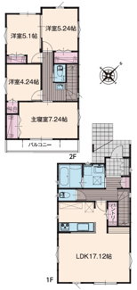 【間取り】 | 【仲介手数料無料！！】町田市鶴川4丁目　築後未入居戸建て（全3棟）3号棟　4190万円 | 3号棟