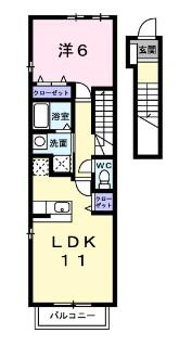 メゾン　アンソレイエ　Ⅰの間取り|※間取りが現況と異なる場合は現況を優先します※