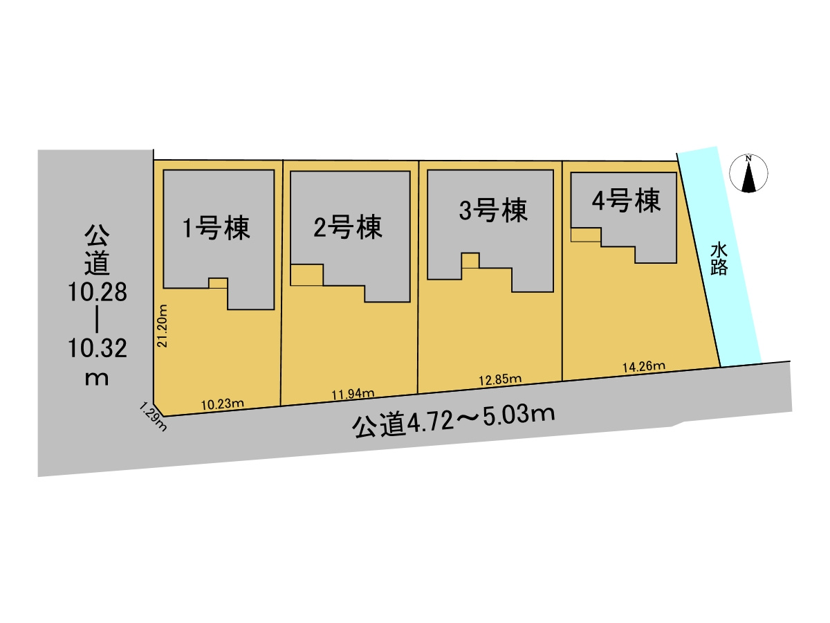 リーブルガーデン　本巣市下真桑　全4区画分譲の区画図|■区画図
■YAMADA電機の　ヤマダ不動産　株式会社リライフ　
いつでもお問合わせ下さい。