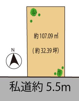 渋谷区松濤　建築条件なし売地の土地図