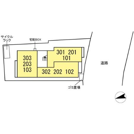 D-room弁天3丁目 Bの区画図
