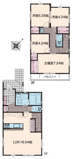 【間取り】 | 【仲介手数料無料！！】町田市鶴川4丁目　築後未入居戸建て（全3棟）2号棟　4390万円