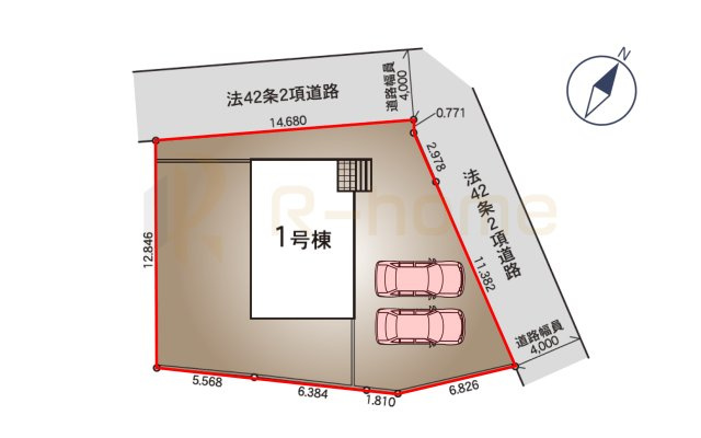 古河市中田第7　新築戸建て　1号棟の区画図|大きなお買い物だからこそ、メリット・デメリットを伝えさせて頂きます。
R-homeにお任せください♪