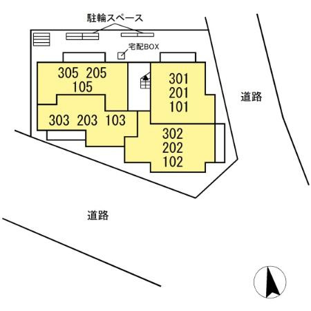 D-room弁天3丁目 Aの区画図