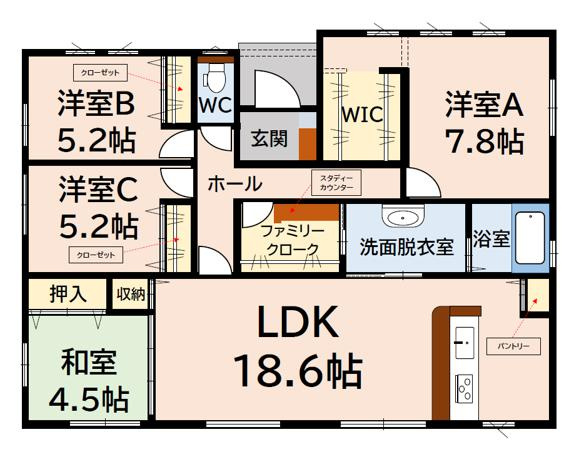 鳥栖市萱方町3期の間取り