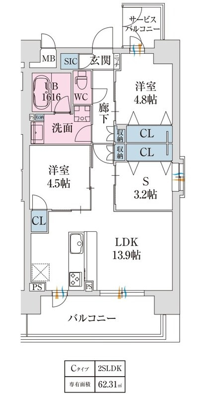 スプランディッド難波VIIの間取り