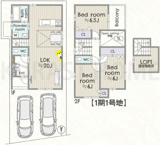 向日市森本町春日井　新築戸建の間取り