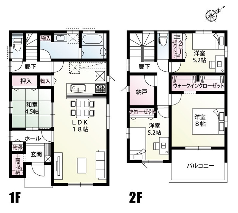 [新築住宅] 熊谷市石原 全6区画の間取り