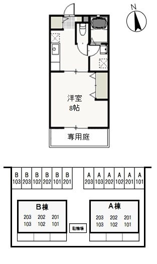 サントス青江　Aの間取り