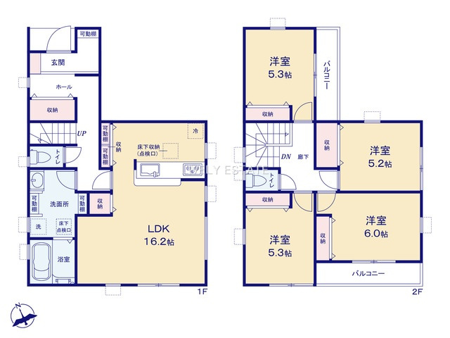 越谷市宮本町4丁目 新築分譲住宅の間取り