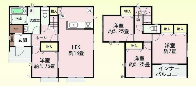 【間取り】 | 前橋市光が丘　新築住宅 | 暖かな日差し差し込む全室南向の4LDK！
収納たっぷりの間取りです♪