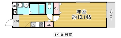 東大阪市高井田のアパートの間取り