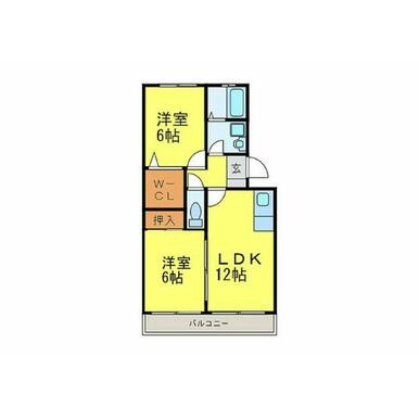 アークアムールⅡの間取り|※別号室の間取りになります。