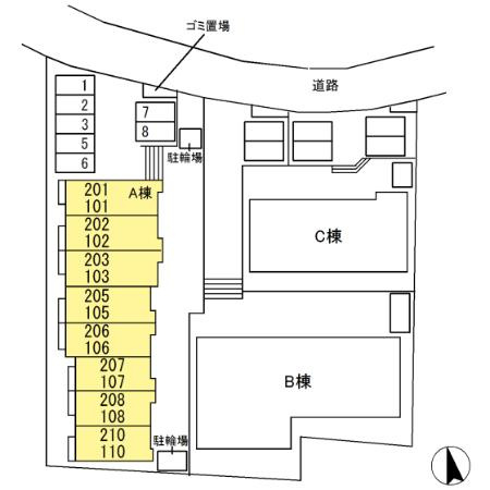 グラナーデ成城学園前Aの区画図|※他部屋参考写真