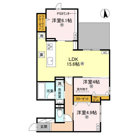 大阪市城東区永田２丁目のアパートの間取り