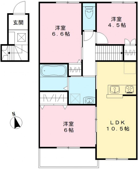 【間取り】 | ユアメゾン益野　Ｂ