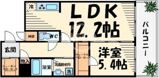 【間取り】 | カスタリア堺筋本町 | カスタリア堺筋本町　開放的な間取