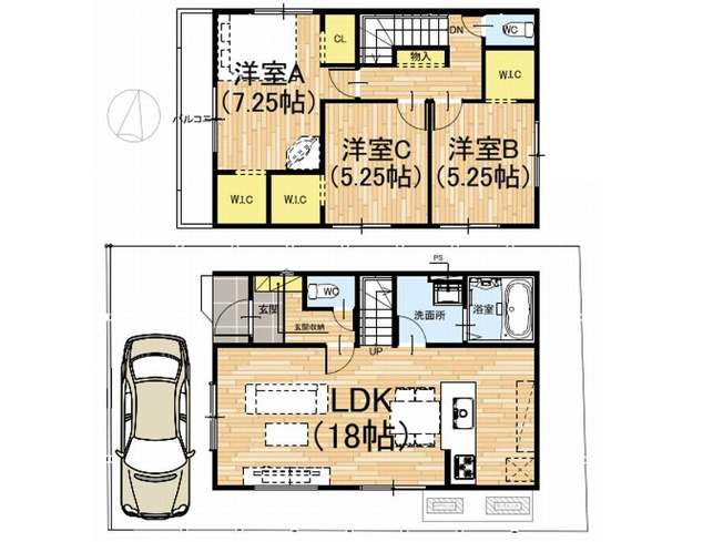 【間取り】 | 山科区御陵岡町　新築戸建
