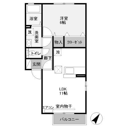 【間取り】 | アリコ・ルージュ B 