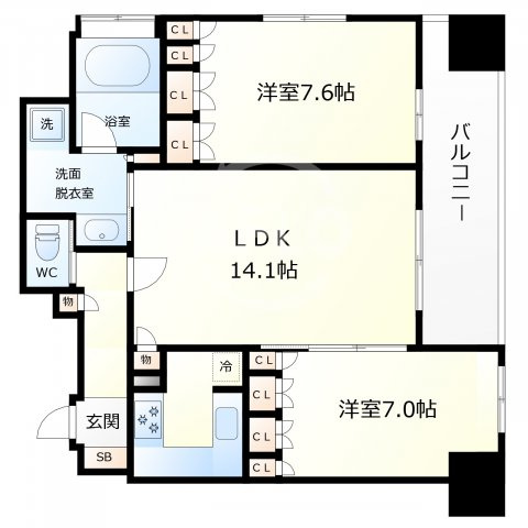 リーガル梅田II　西天満小学校区の間取り|リーガル梅田II　間取り