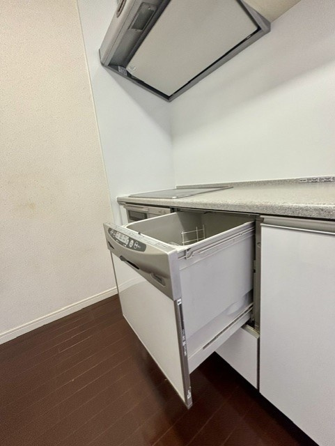 サンクレイドル千城台パークフォートのキッチン|食器洗い乾燥機はカウンター下にビルドインされています。食器類の出し入れがしやすいスライドタイプを採用しています。2026年5月撮影