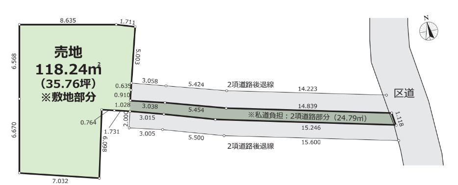 墨田区墨田４丁目の売地の土地図|～土地 区画図～
