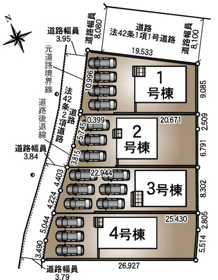 【区画図】 | 磐田市東小島 新築一戸建て 4号棟 | 4号棟の区画図です