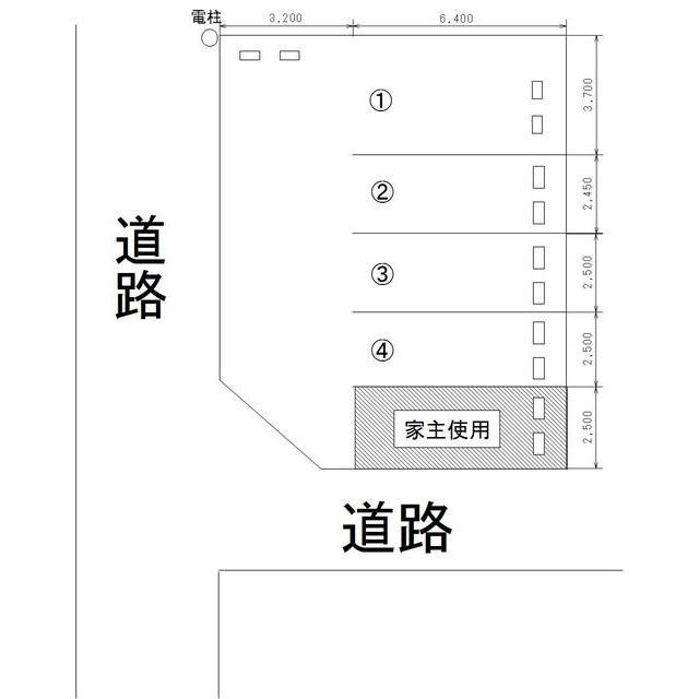 岐阜市長良西野前の駐車場の間取り
