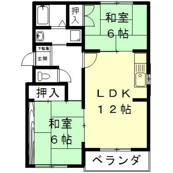岐阜市細畑６丁目のアパートの間取り