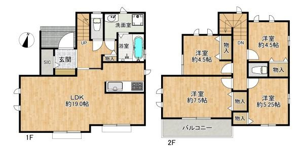 【間取り】 | 明石市大久保町高丘1丁目　A号棟　新築戸建