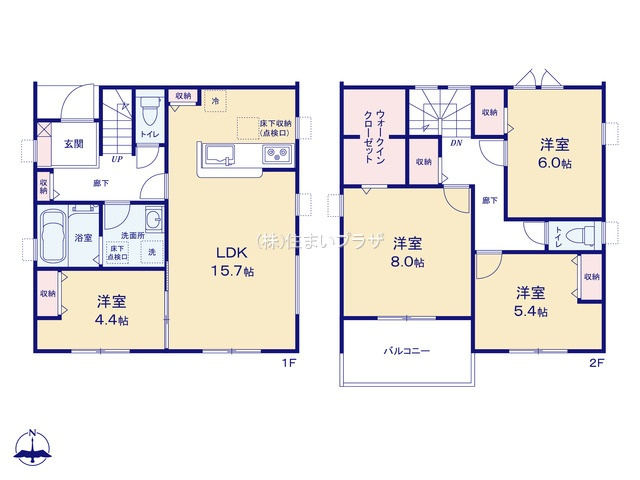仲介手数料無料）一宮市蓮池第３・１号棟の間取り